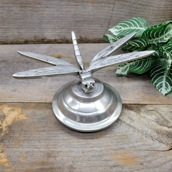 Modernistic Dragonfly Massive Chrome Metal Lid Jar Topper Industrial - Picture 5 of 14